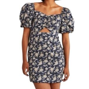 Boden Cut Out Detail Mini Dress with puffy sleeves size 8